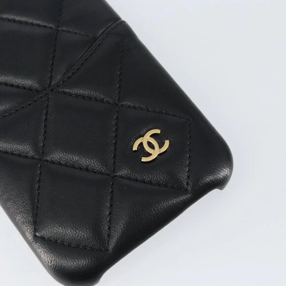 CHANEL Matelasse iPhone Case Lamb Skin Black CC - Picture 4 of 8